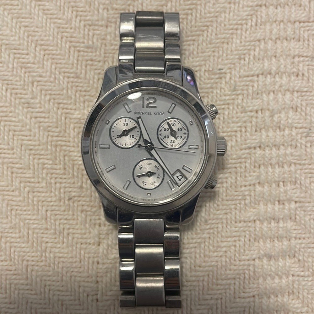 MK silver watch